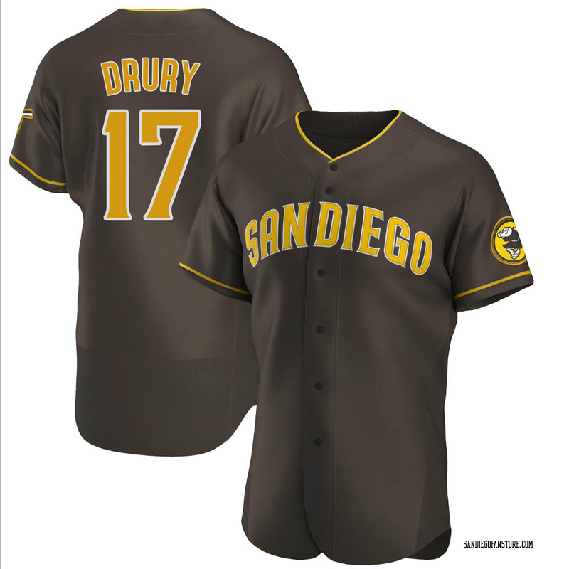 Brandon Drury Men's San Diego Padres Road Jersey - Brown Authentic