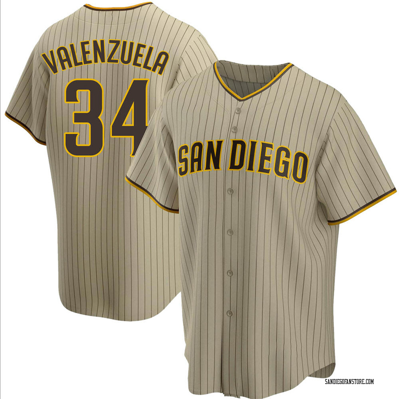 Women's Fernando Valenzuela San Diego Padres Replica Black Golden Alternate  Jersey