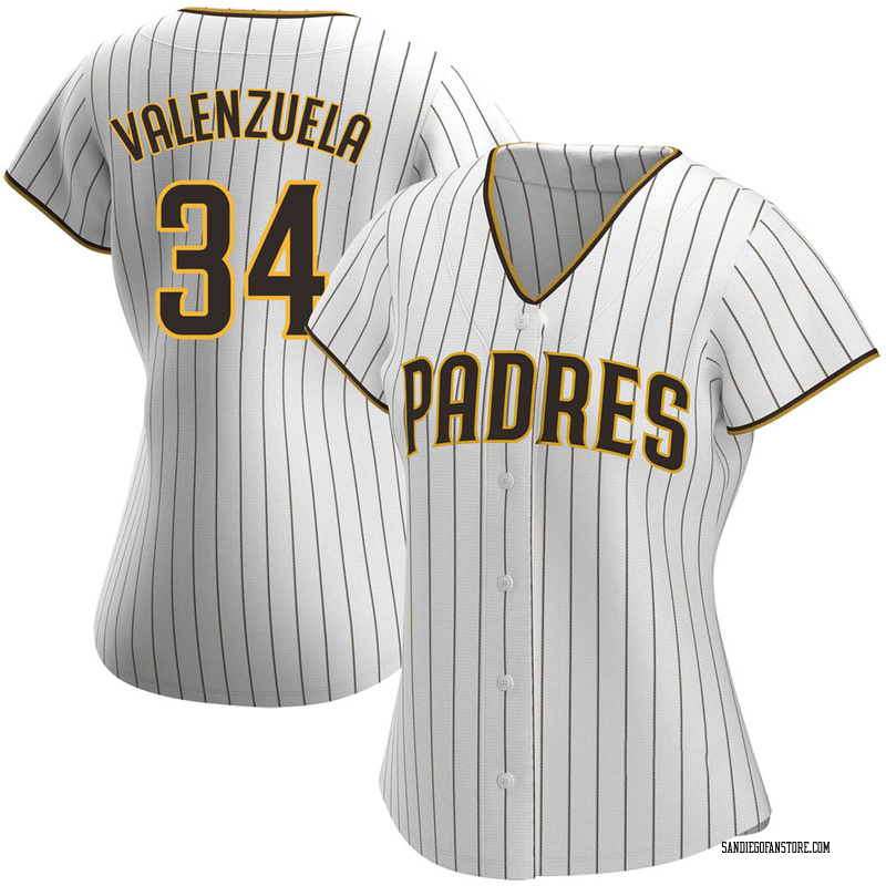 Men's Fernando Valenzuela San Diego Padres Replica White /Brown Home Jersey