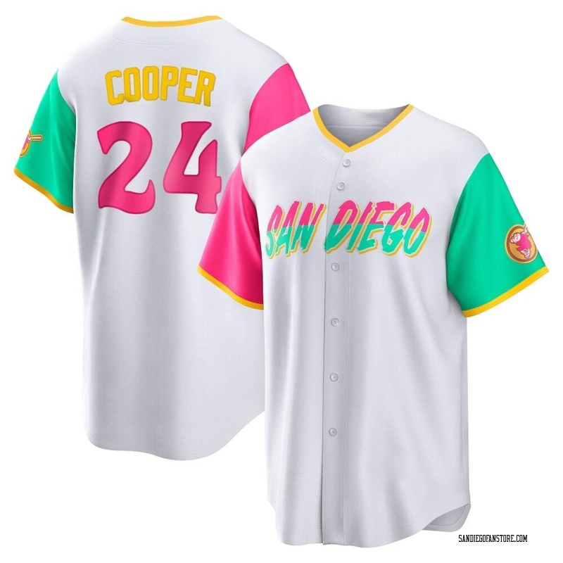 Men's Garrett Cooper San Diego Padres Replica White /Brown Home Jersey