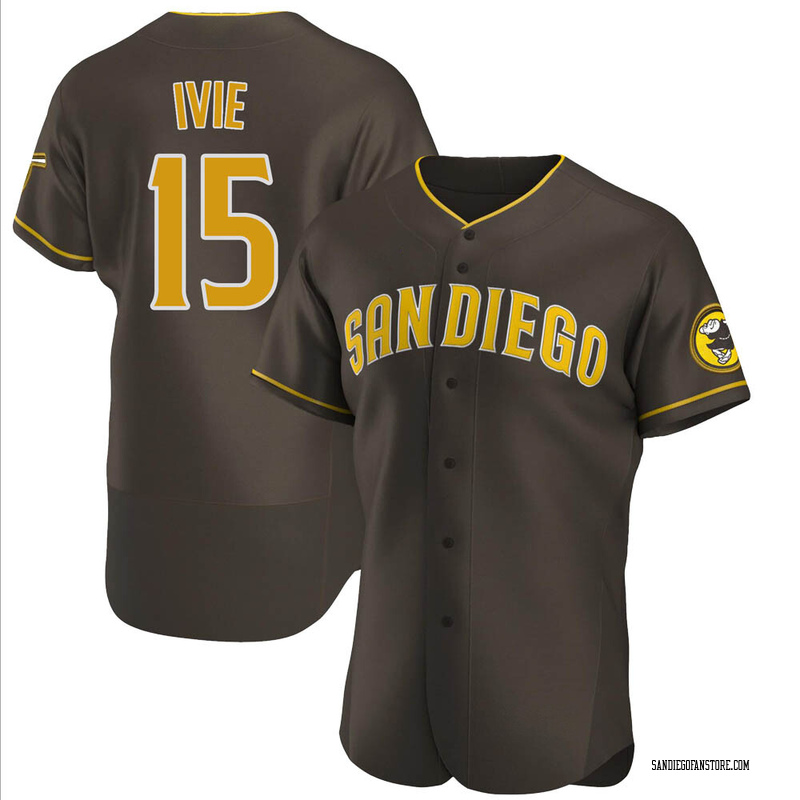 Men's Mike Ivie San Diego Padres Authentic White /Brown Home Jersey