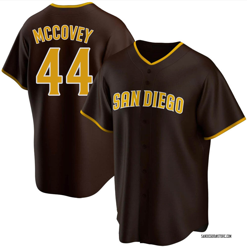 Men's Willie Mccovey San Diego Padres Replica Black Golden Alternate Jersey